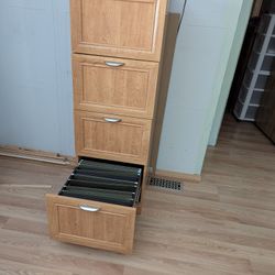 4 Drawer Wood File Cabinet 