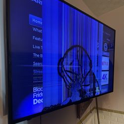 55 Inch Sharp Smart Roku Tv With Screen Damage. 