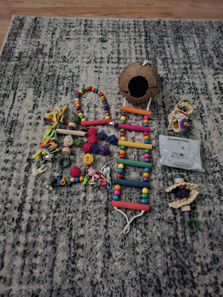 Bird Toys And Accessories Big Bundle For Any Birdie