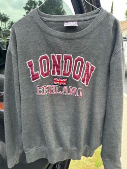 London England grey crewneck