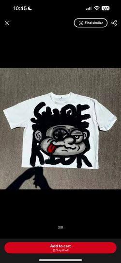 White Y2K Streetwear Cartoon Graphic Oversized T