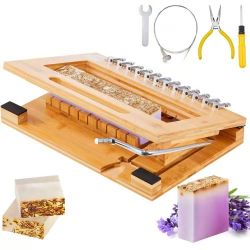 65#Soap Cutter, Cut 1-12 Bars, Precisely and Accurately Cut 1 Inch Bars, Multi Handmade Soap Wire Cutter, Bamboo Soap Slicer With Steel Wire, for Loaf