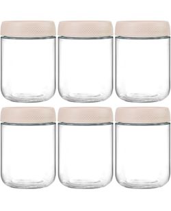6-pack 16oz Glass jars with Airtight Lids, Overnight Oats Containers with Lids, Wide mouth Mason Salad jars, Glass Food Storage Containers for Snacks 