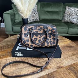 Coach Rowen Satchel w/Leopard Print❤️ Code #: F2298-CC758 10.5” Length 6 1/4” Height  5.5” Width  Silver Hardware Zip Closure  Signature Coated Canvas