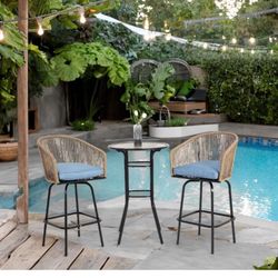 New assembled Patio Furniture Set with Small Outdoor Table, Barheight Patio Table