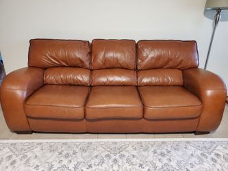 Brown Leather Couch / Sofa