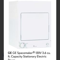 GE GE Spacemaker® 120V 3.6 cu. ft. Electric Dryer Model# DSKS333ECWW+Equator Compact Front Load Washer, 1.6 cu.ft. EW 824N