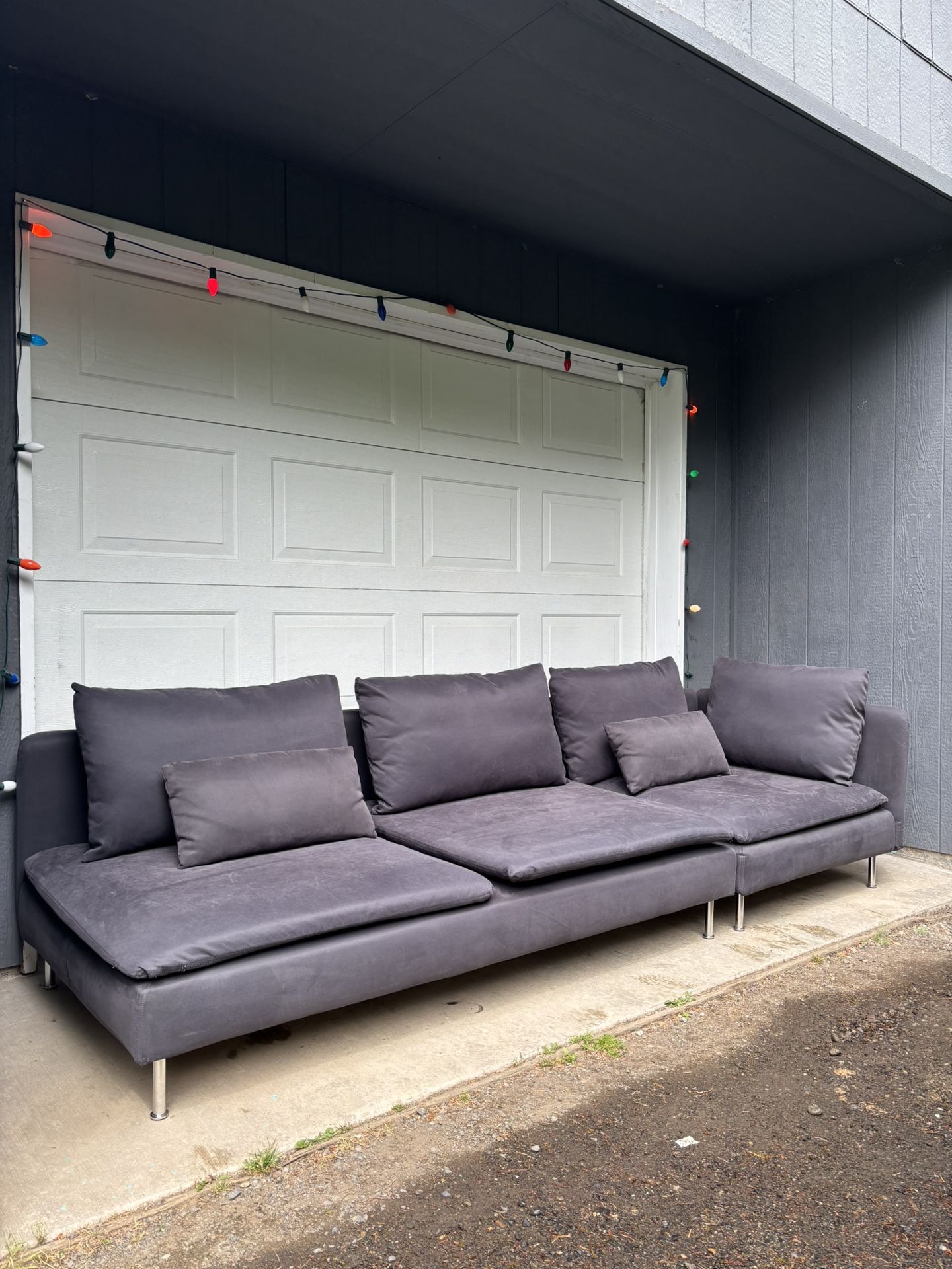 Modern IKEA Charcoal Gray Sectional Sofa •FREE DELIVERY•