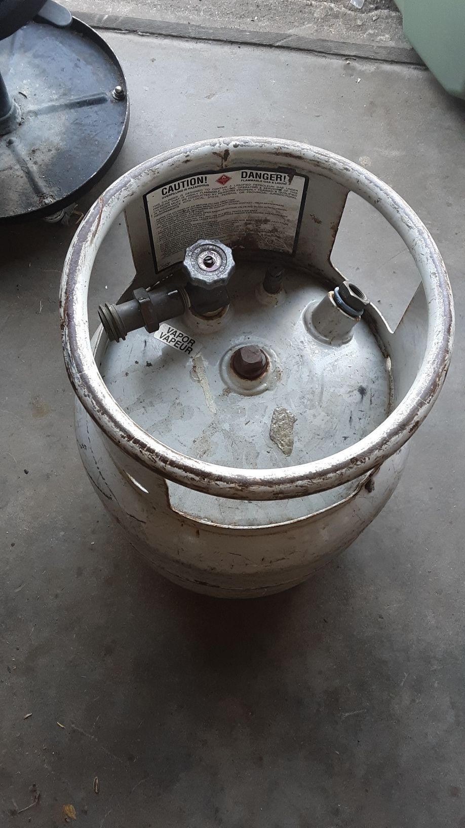 Tanque de gas vacío