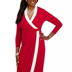 Kasper Women’s City Wrap V-Neck Dress