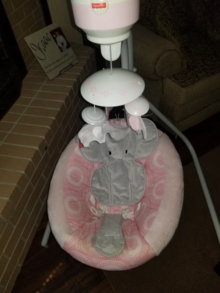 Pink Elephant Baby Swing