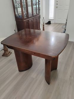 USED ART DECO Wooden TABLE 30"W" x 42"L (Can extend to 66"L with top leaf)" x 31"H / inches UNIQUE