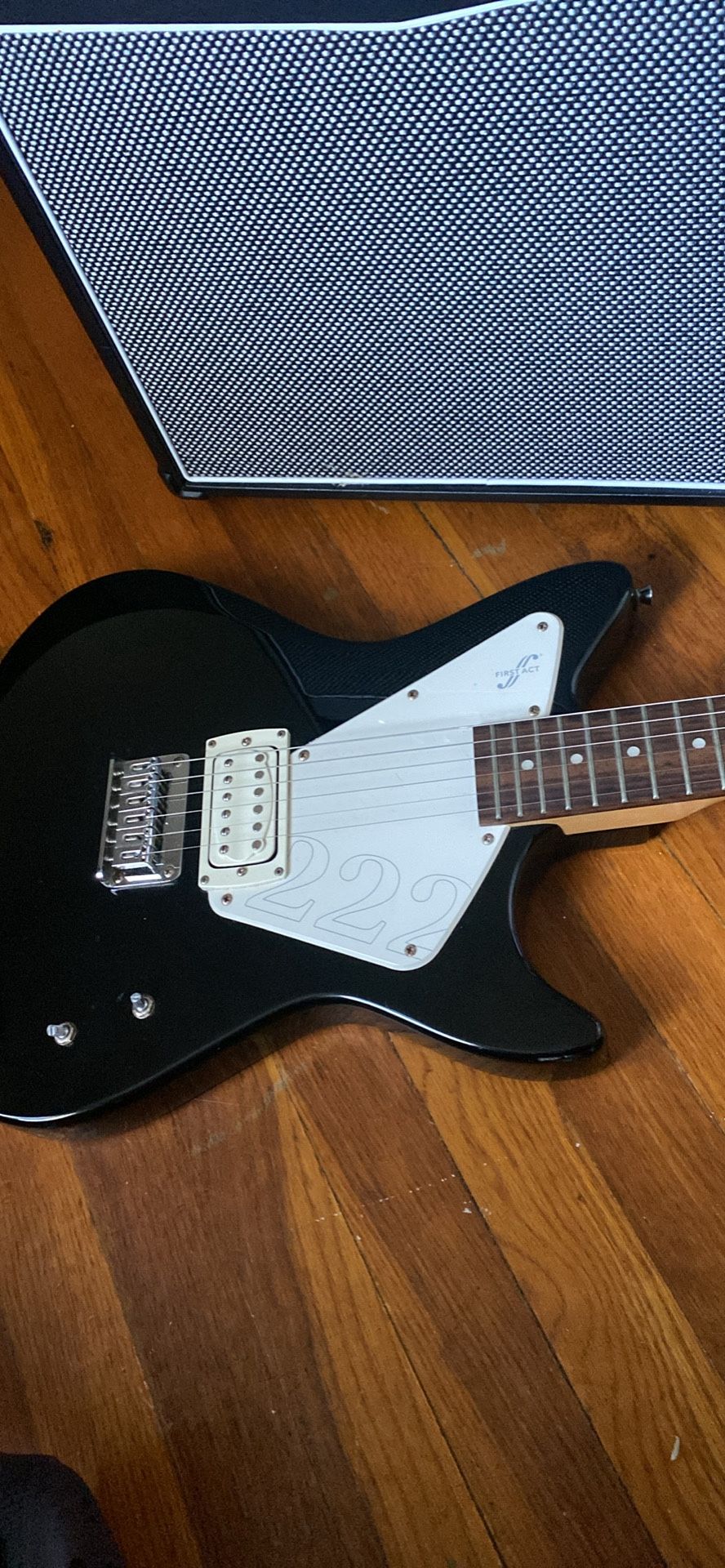 First Act 222 Black Electric Guitar — Used, Tuned