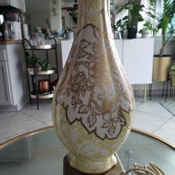Vintage Made In France Porcelain Lamp + Shade