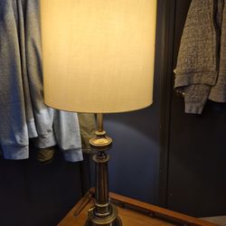 vintage mcm stiffel brass lamp with shade