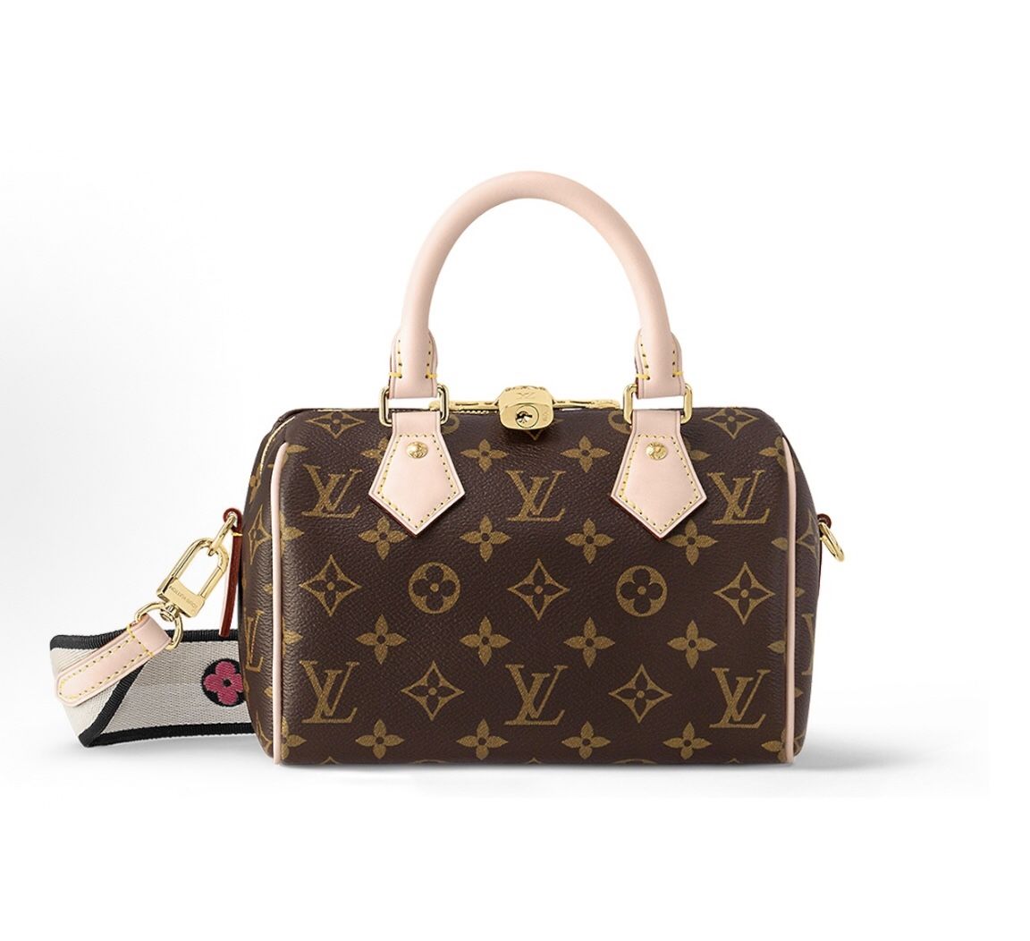 LOUIS VUITTON Speedy 20 Classic Old Flower Detachable Adjustable Shoulder Strap Canvas Cowhide Trim Pillow Bag Handbag Shoulder Bag Crossbody (p300)