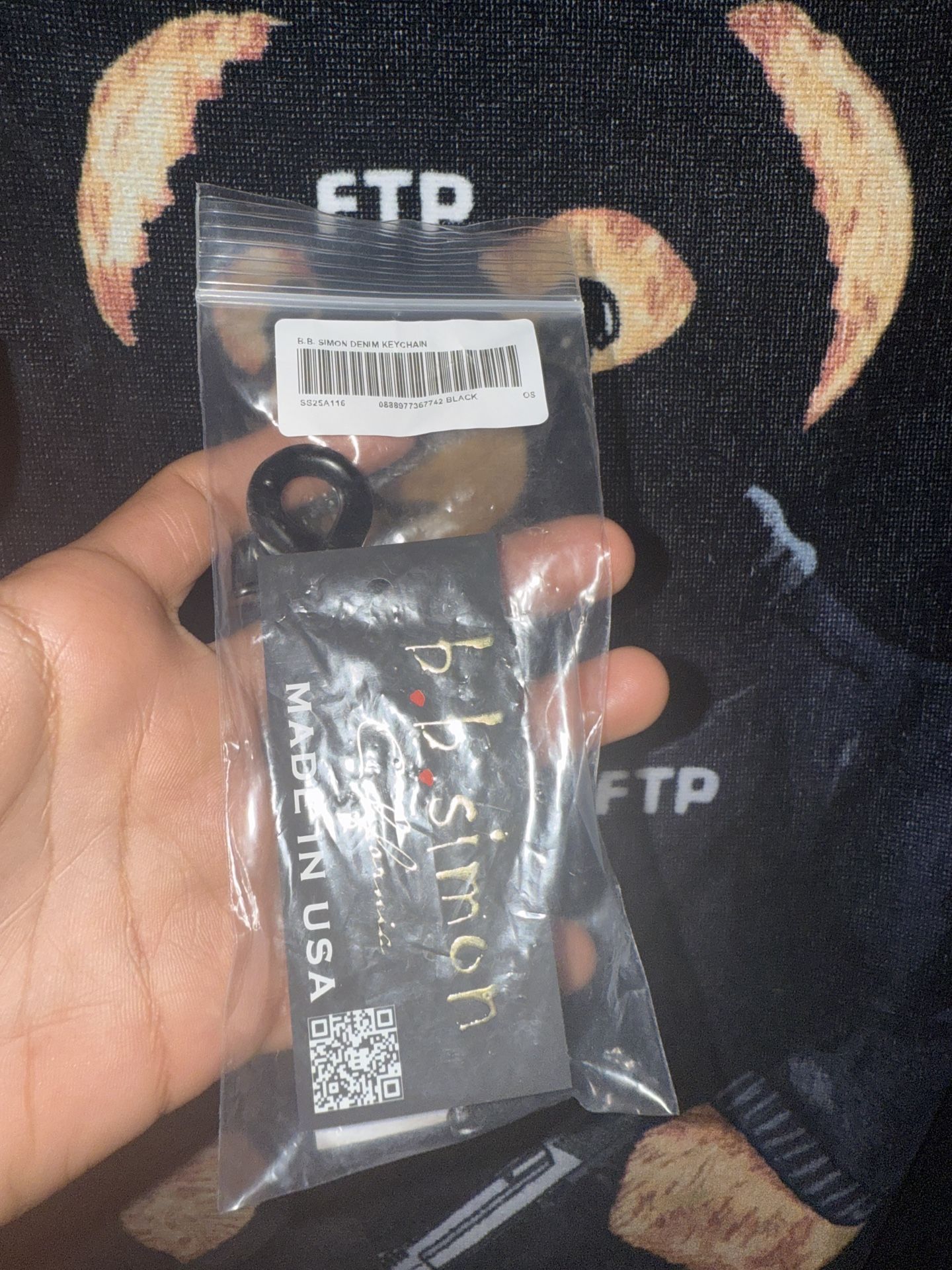 Supreme BB Simon Denim Keychain Black