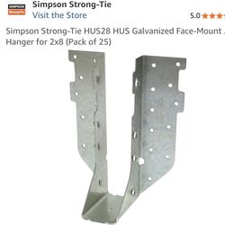 Simpson Strong-Tie HUS28 HUS Galvanized Face-Mount Joist Hanger for 2x8 (Pack of 25). I have two boxes available. Can be installed after the beam is s