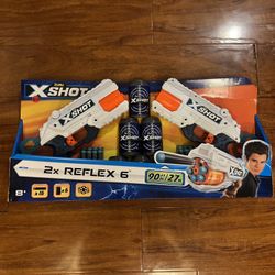 Zuru X-Shot, 2 x Reflex, 6 shot, 16 darts, New sealed in box