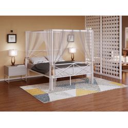 FREE WHITE BED FRAME - QUEEN - ONLY THE FRAME IS AVAILABLE. NO MATTRESS 