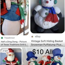 Vintage nylon plushies Christmas Decor for outdoor/indoor perfect-for a Ladders $4 each all for $10