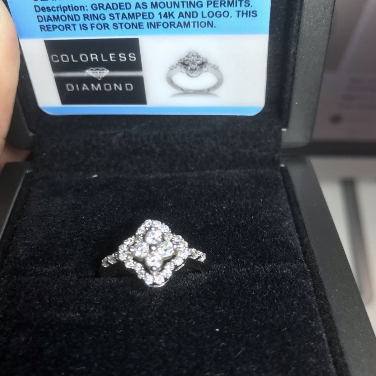 Unique and Gorgeous 14k White Gold Diamond Ring