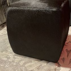 Gaucho Cowhides Black Square Pouf