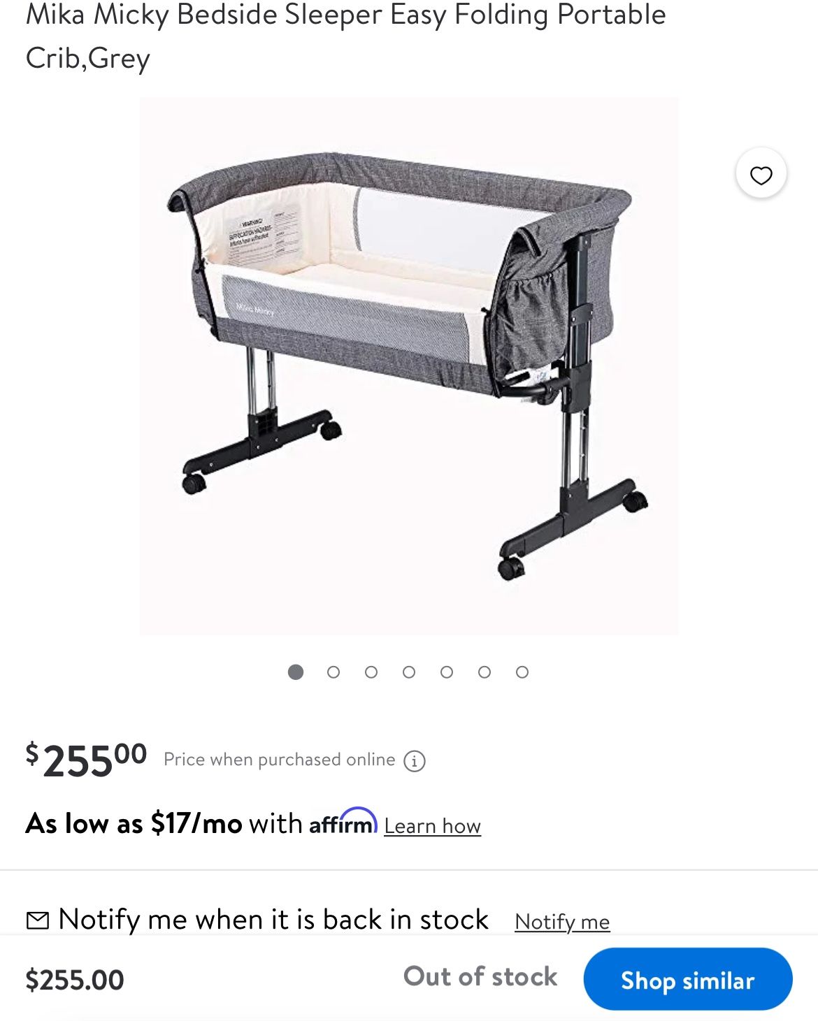 Mika Mickey Bedside Sleeper Bassinet