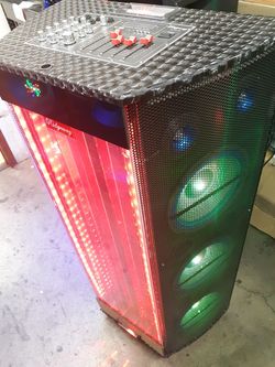 6× 8" bluetooth speaker DJ karaoke style comes with microphone