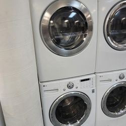 LG Front Loading Washer And Stackable Gas Dryer Set 