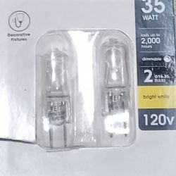 Instant Brightness: 2-Pack GY6.35 Halogen Bulbs - 35W 2700K for Ambient Lighting