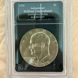 Eisenhower 1976 Authenticated Brilliant Uncirculated #’d