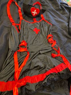Black and Red Nurse Halloween Costume