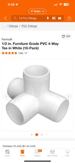PVC 1/2 Fittings 4 Way Tee