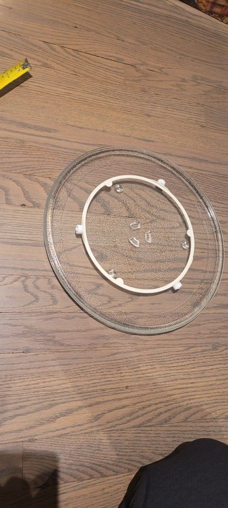 Glass Microwave Plate 13.5 Inch With Inner Ring