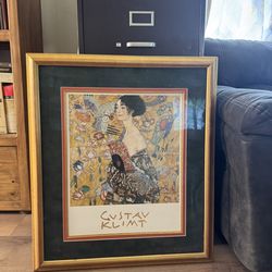 Gustav Klimt Lady with a Fan Framed Art Print