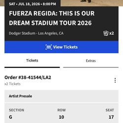 Fuerza Regida Tickets For This Is Our Dream Tour Los Angels Dodger Stadium