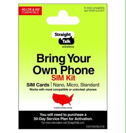 Straight Talk Keep Your Own Phone SIM Kit, No Airtime - Prepaid