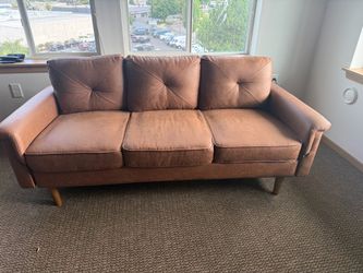 Brown Mid-Century Modern 3-Seat Sofa