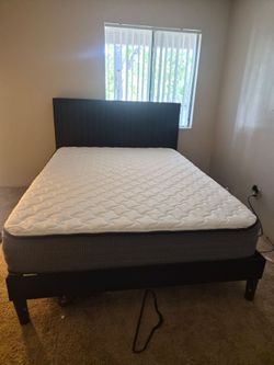 Queen Bed Frame with Mattress