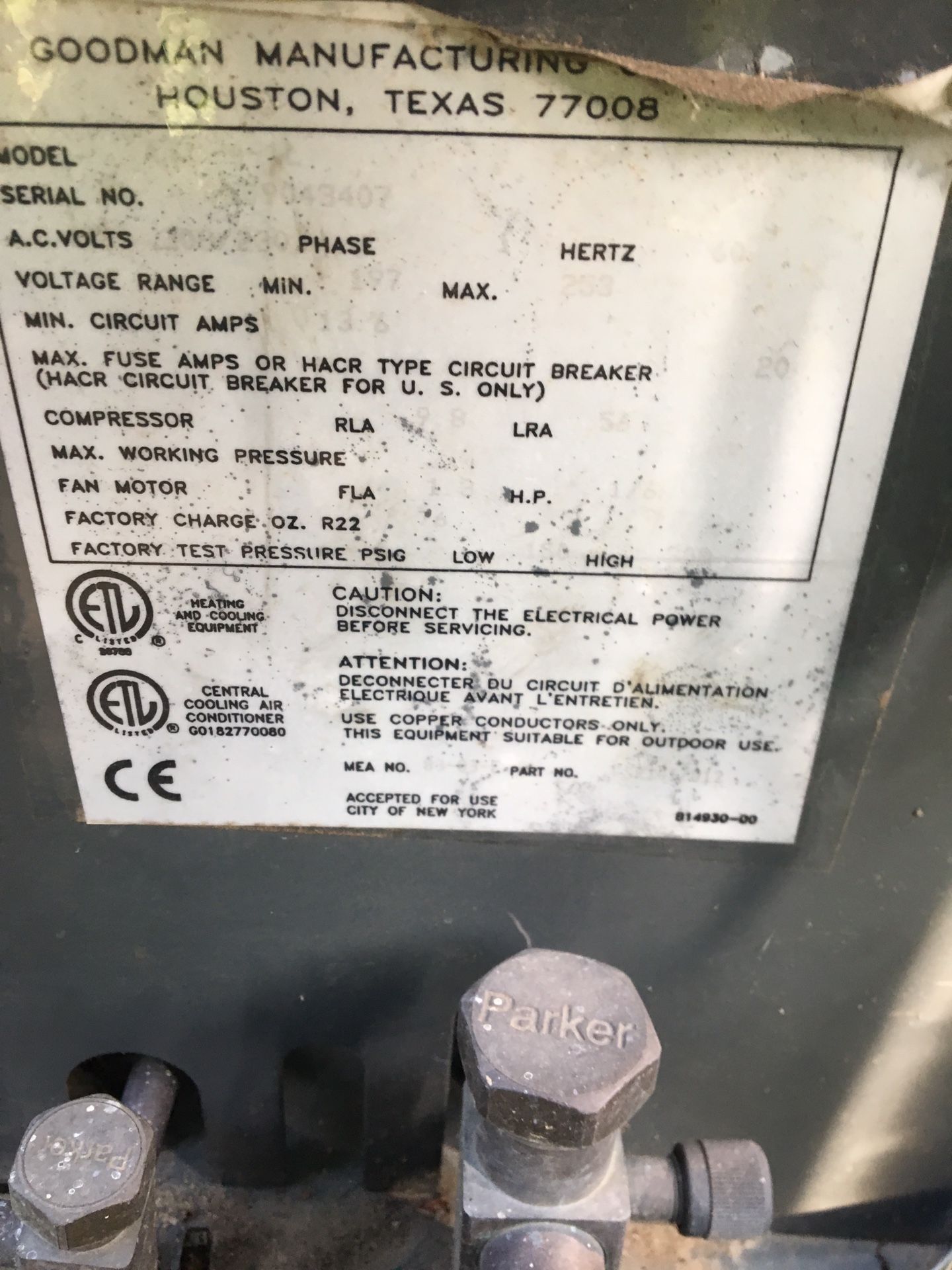 Outside AC unit