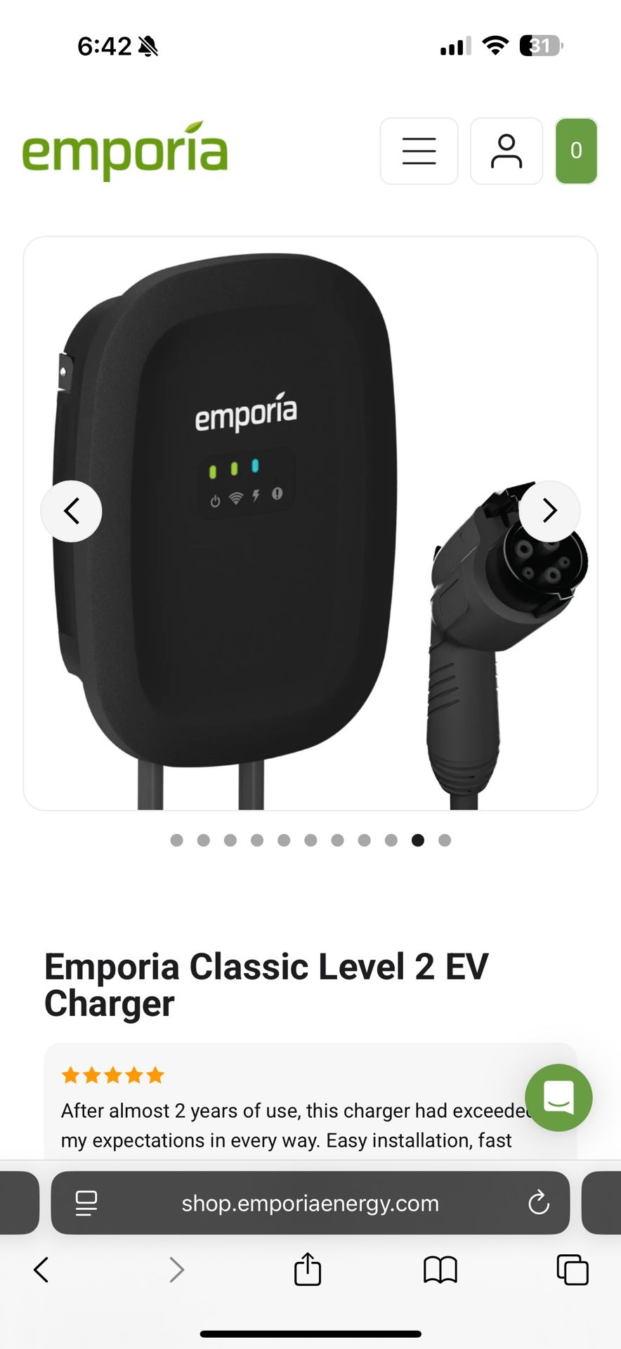 Emporia Level 2 At Home Hardwired Charger Brand New