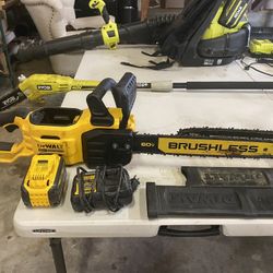 Various Saws And Blower 
