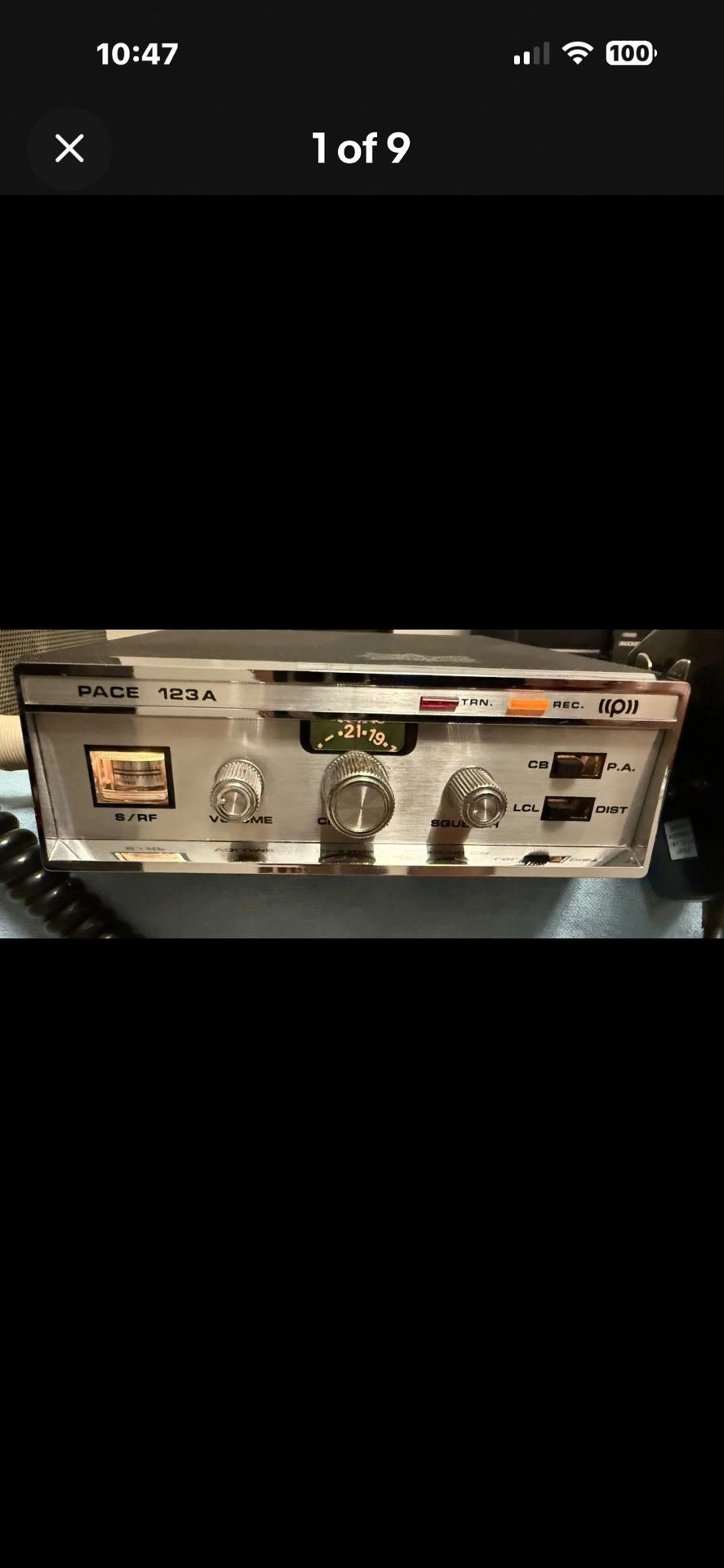 vintage Pace 123A Mobile 23 Channel CB Transceiver Radio W/Original Mic Tested