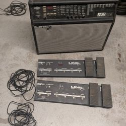 Line6 AX212 Guitar Amp and Foot switch For Parts