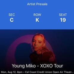 Young Miko Tickets 8.12.24 San Diego