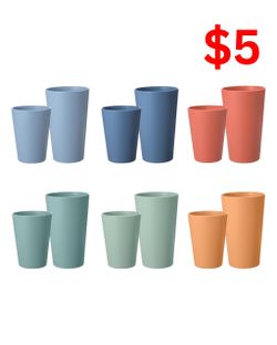 Set of 12 wheat straw cups
