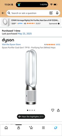 Dyson Purifying Tower Fan