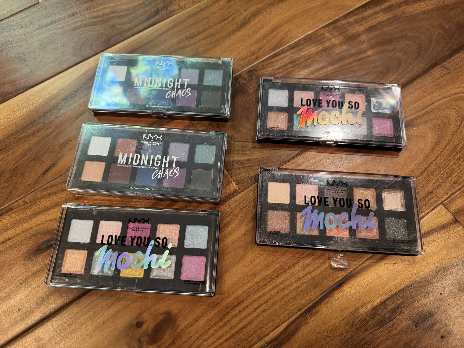 NYX Eyeshadow Palette Lot β 5 Total β 3 New, 2 Gently Used