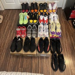 Jordan’s, Yeezys, Adidas, Nike, Alexander McQueen, Reebok 